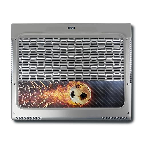 Image of MightySkins Carbon Fiber Skin Compatible with Alienware X16 R1 (2023) Full Wrap Kit - Flaming Soccer Ball | Protective, Durable Textured Carbon Fiber Finish | Easy to Apply | Made in The USA
