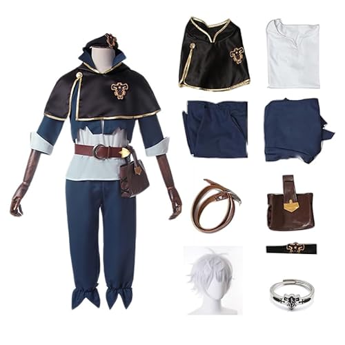 Kiss Sheeps Asta Cosplay Costume Anime Asta Cloak Cape Uniform Suit Full Halloween Outfit with Wig And Ring.