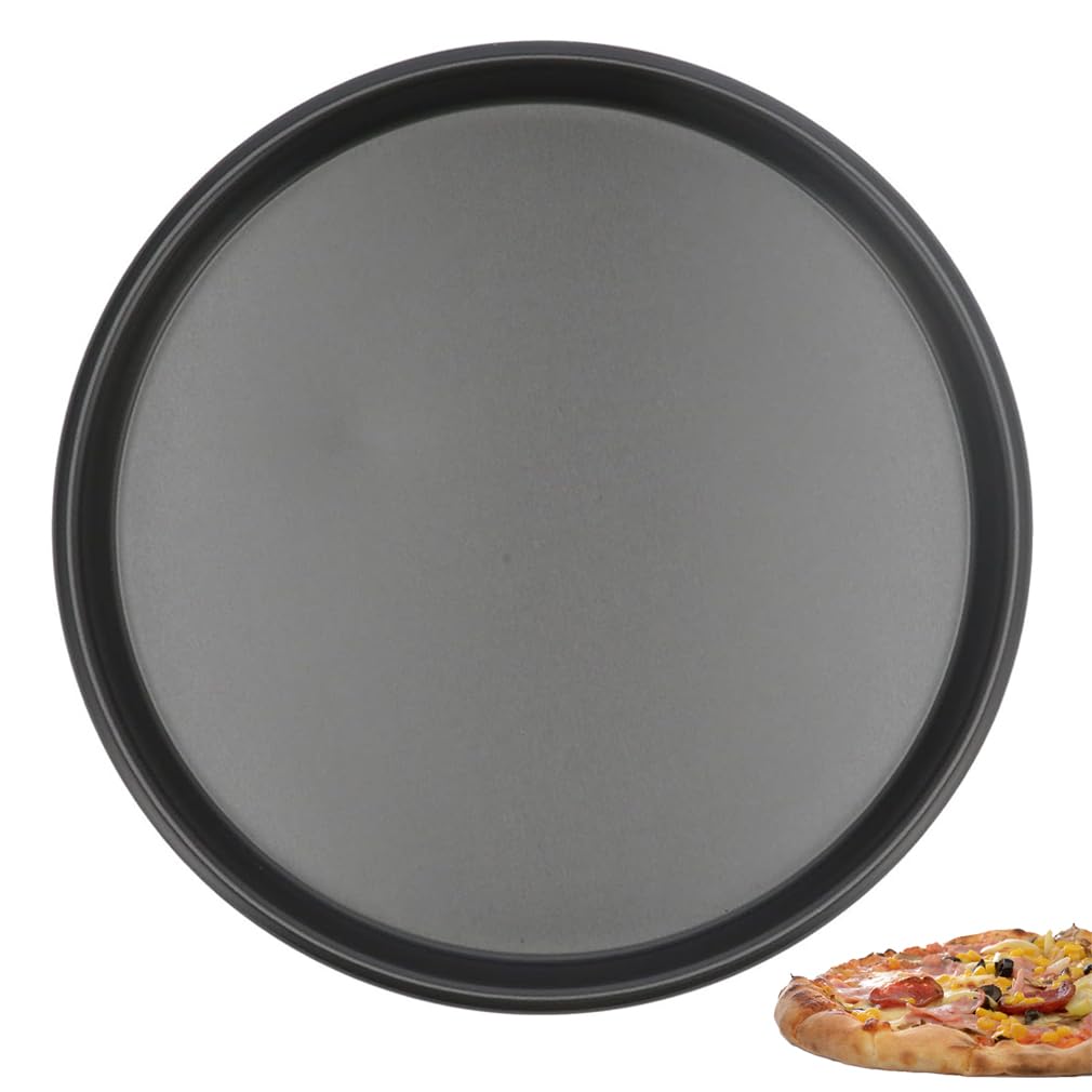 Huiyoujiu Baking Tray - Non Stick Bakeware Deep Dish, Carbon Steel Pizza Oven Tin, Round Pizza Oven Sheet Pan, Air Fryer (8 inch)