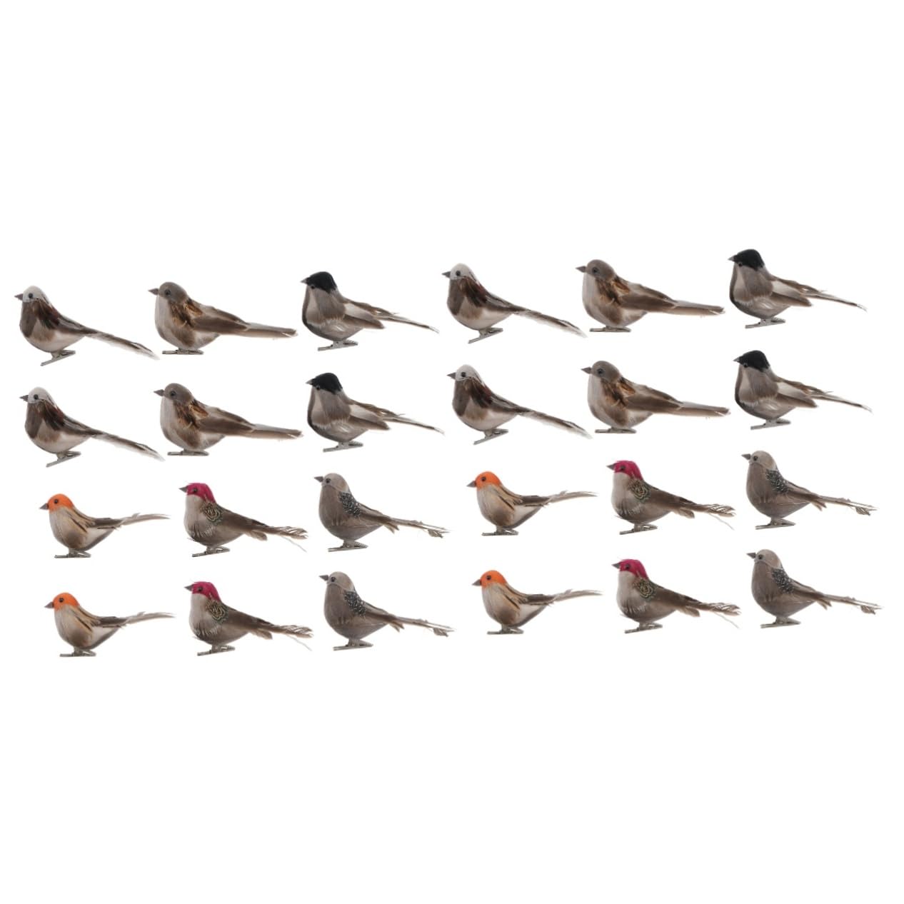 Cabilock 24 Pcs Moineau Artificiel Résine Artisanat Ornement Animal Décor Scène Mise en Page Décor Oiseau Parure Scène Oiseau Accessoire Perroquet Scène Moineau Animal