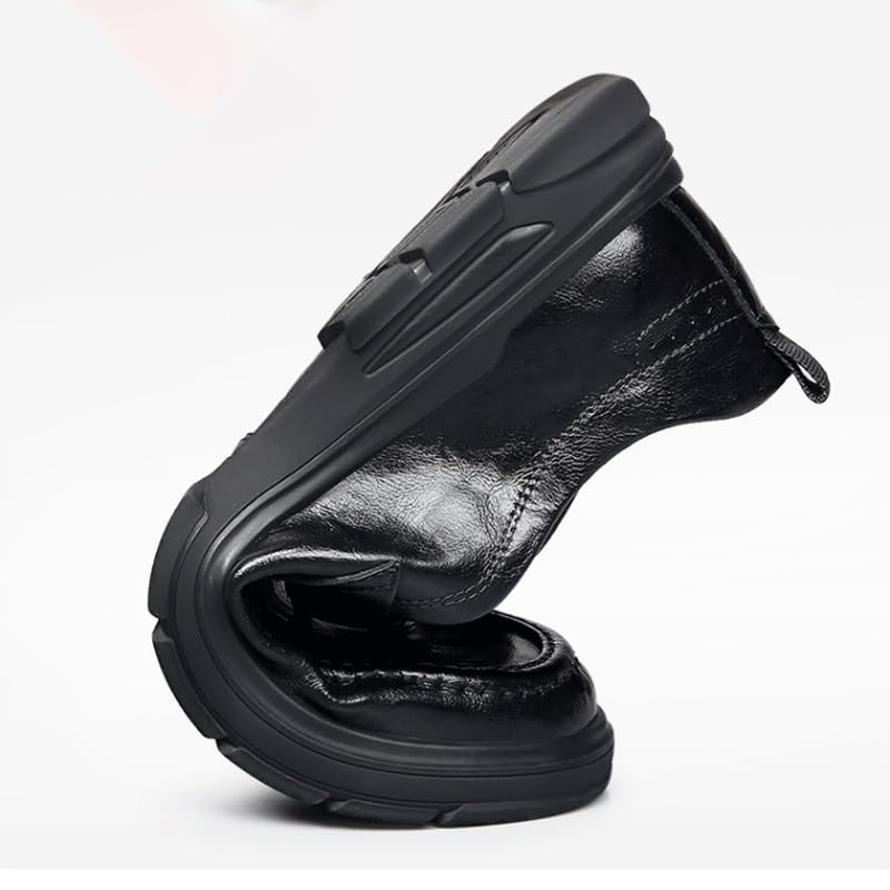 Men's Casual Shoes Mens Genuine Leather Lace Up Oxfords Comfort Wide Round Toe Non-Slip Dress Shoes Casual Business Oxford Derby Leather Shoes4