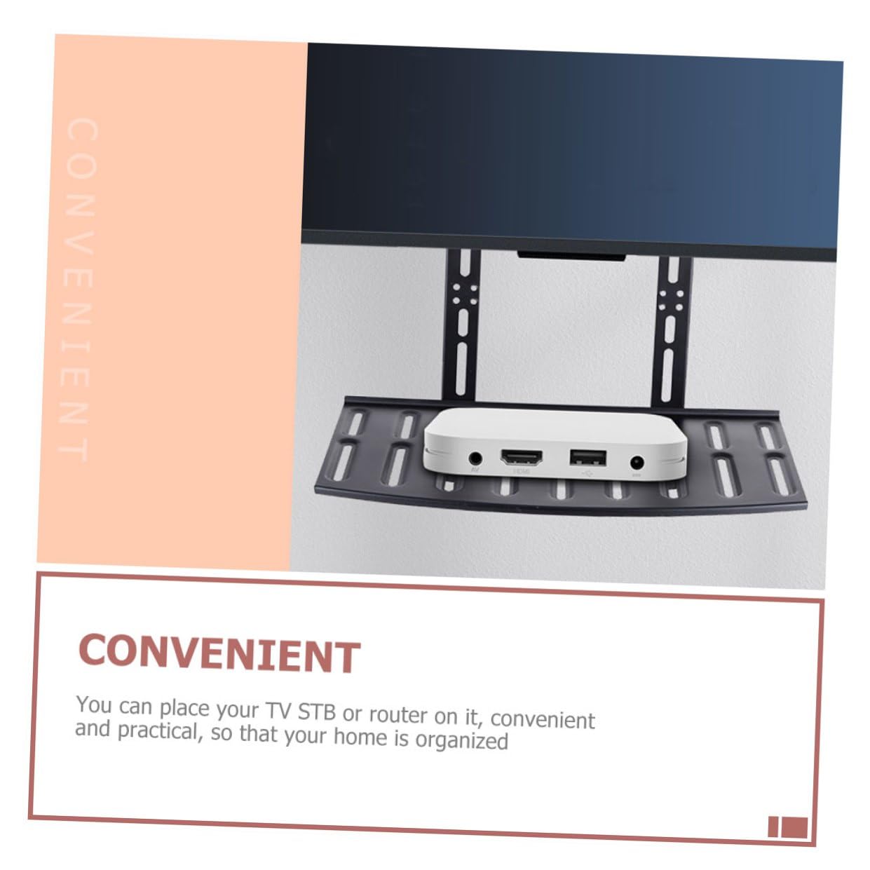 TOYANDONA Mensola da Parete per Stoccaggio Router e Organizzazione Cavi Supporto senza Fori in Acciaio Laminato a Freddo Nera per Modem e Box Tv