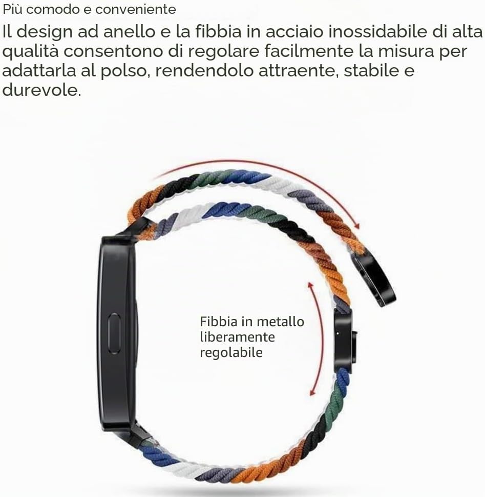 Alpine Loop Braccialetti per Garmin Forerunner 165/165 Music Cinturino in nylon elastico con gancio in metallo G regolabile, per uomo e donna, cinturino di ricambio sportivo con cinturino Garmin