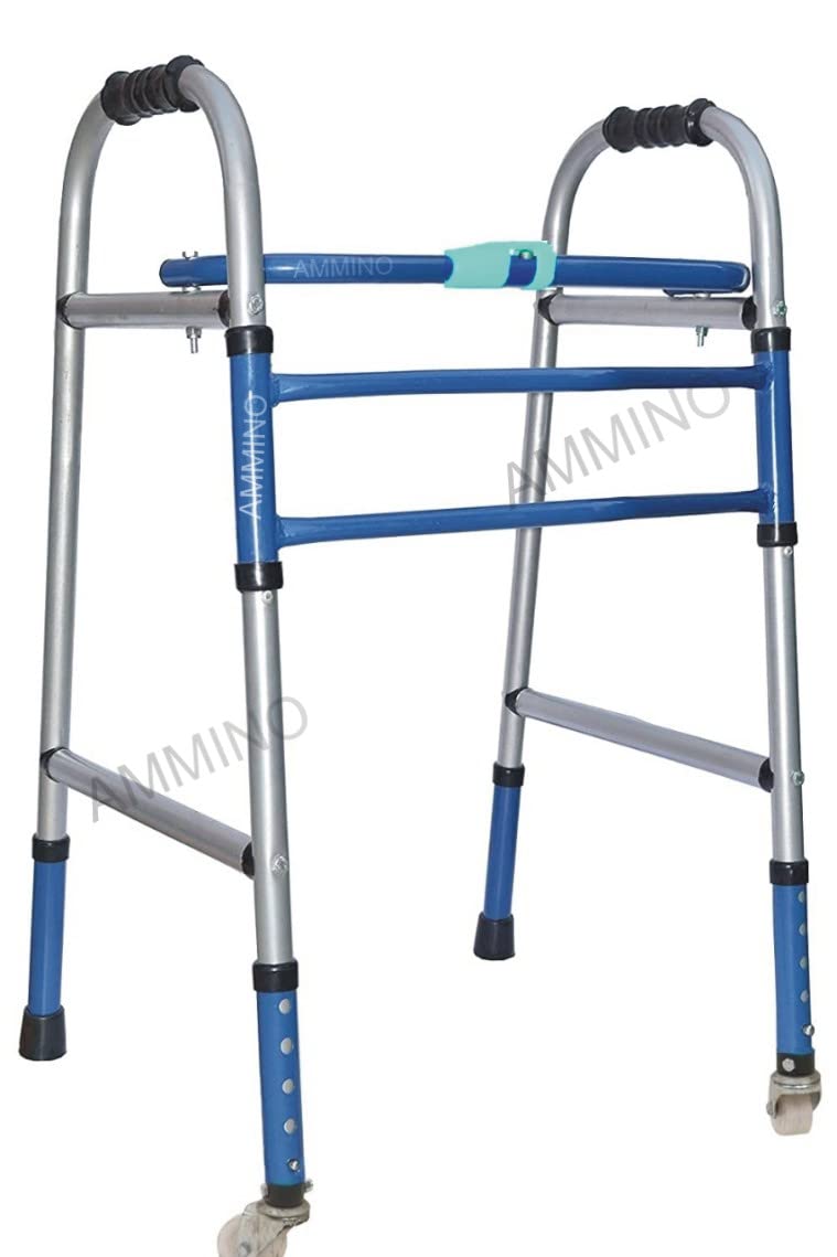 INDIA WHEEL WALKER Light Weight Height Adjustable Rollator Foldable Walker for old age people Patients Men Women & Adults