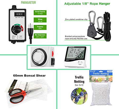 Hydro Plus Growing Light Kit LED Light 800W+48''x48''x80'' Grow Tent ...