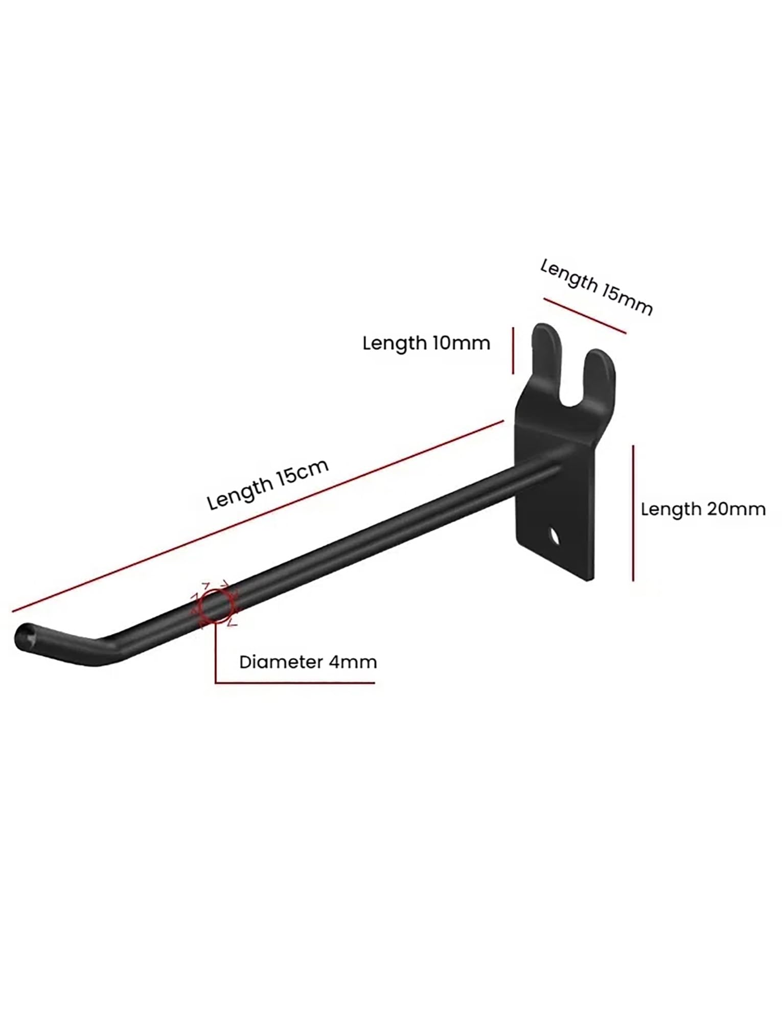 Pannelli dogati ad incastro con 20 ganci, lunghezza 15 cm, per negozi al dettaglio, garage e vetrine artigianali, versatili opzioni beige, nero e giallo (nero, 15,5 x 120 cm)