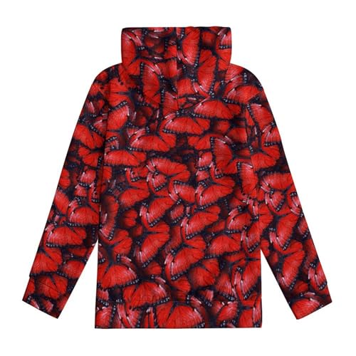 Butterflys Print Hoodie Teen Sweatshirt Pullover Hooded Casual Loose Kids Hooded Athletic Shirt Tops 7-18 Years4