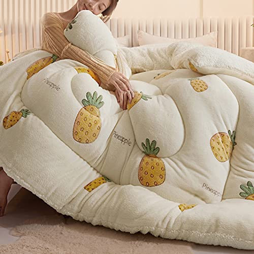 MHUQIA Steppdecke Winter 150x200cm 2kg, Flauschige Kaschmir-Steppdecken, Winter Decke Baumwolle Warm Dicker Lamm-Kaschmir Bettdecke, Winter Decke Bett, Bettdecke Baumwolle Winter