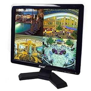 17 inch CCTV Monitor with VGA HDMI AV BNC Audio in/Out Ports, Built-in Speaker 4:3 HD Display LCD Security Screen with USB Drive Player for Home Store Surveillance Camera STB PC