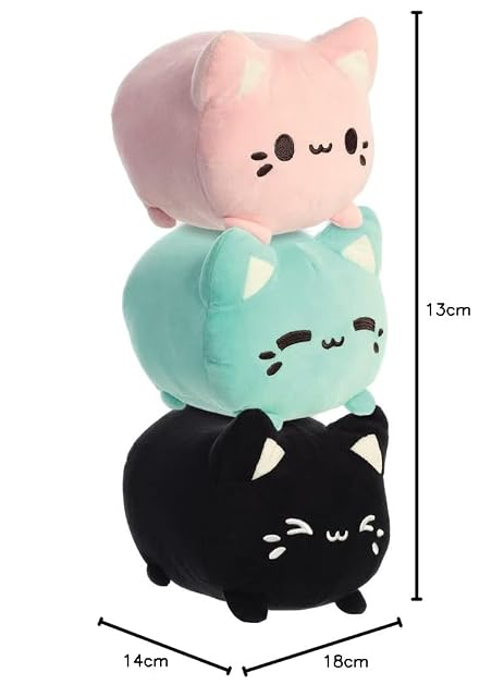Foto 4 de 4 de Aurora, 14273, Tasty Peach Strawberry Meowchi, 18cm, Peluche ecológico, Rosa