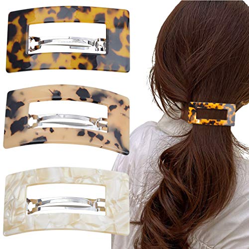 Tortoise Shell Hair Barrettes Banana Claw Clips French Large Design Square Cellulose Acetate Accessories for Women Girls