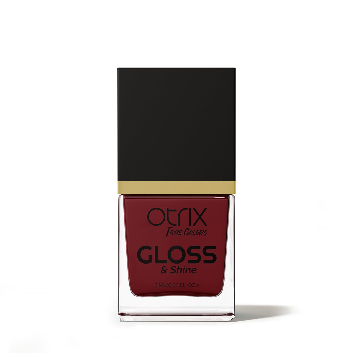 Otrix True Colors Gloss & Shine Nail Polish - Dark Red 8ML | Quick Drying | Long Lasting | 21 Free Formula-image-41