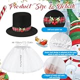 Beipegin Schneemann Kostüm Damen,Kostüm Schneemann Tutu Rock Hut Schal Bommeln Karottennase Weihnachtskostüm Faschingskostüme Snowman Karneval Lustige Kostü