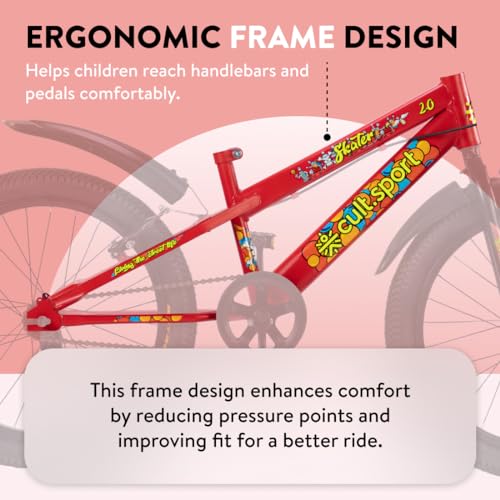 Image of CULTSPORT Cult Skater 20T Red Kids Cycle for 5-8 Years Unisex, Single Speed Cycle /Bicycle with Complete Accessories