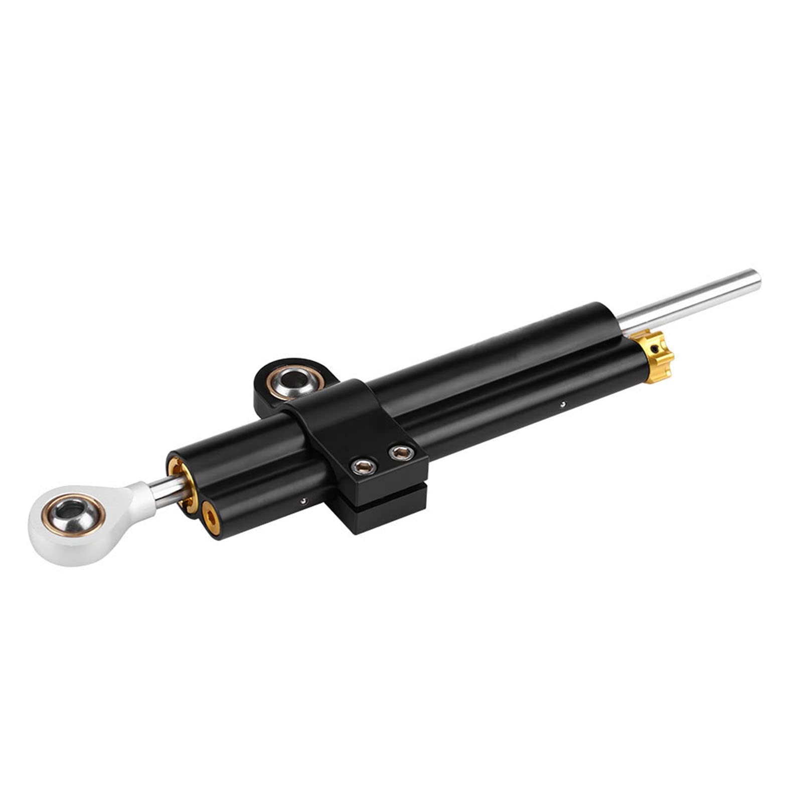 POENVFPO Amortyzator Układu Kierowniczego Aluminiowy CNC Stabilizator Układu Kierowniczego Motocykla Czarny Regulowany Opór ze Wspornikiem Montażowym Lekki, Pasujący do Zawodników Sport Touring