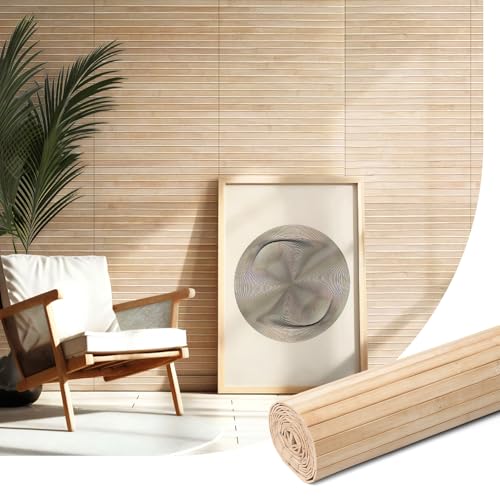 AMZDEPOT Panel de pared de bambú natural para decoración de pared interior, paneles renovables para pared, techo, muebles, gabinetes, oficinas, 12 x 96 pulgadas, carbonizado