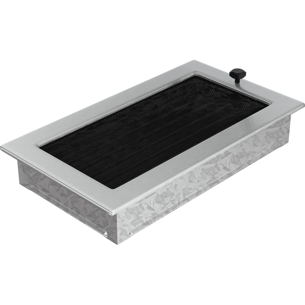 Grille d'aération Kratki 27,5x15,2 cm en acier blanc pour cheminée moderne