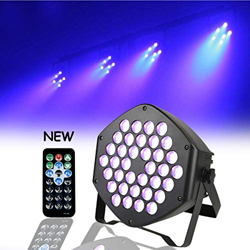 UV LED Beleuchtung 36 UV LED Strahler mit Fernbedienung und DMX Steuerung Ton aktiviert Schwarzlichtlampe für DJ Disco Bar Hochzeit Weihnachten Partylicht