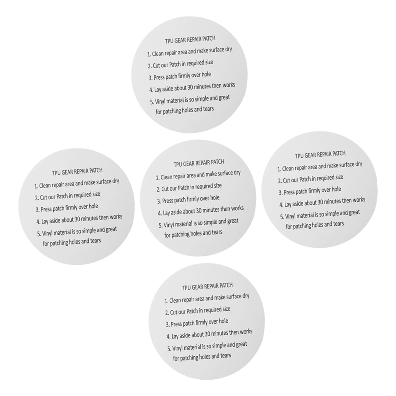 Holibanna 5Pcs Self Adhesive TPU Repair Patches for Inflatable Tents and Clothes Sturdy Patches for Quick Leak Fixes and Surface Repair