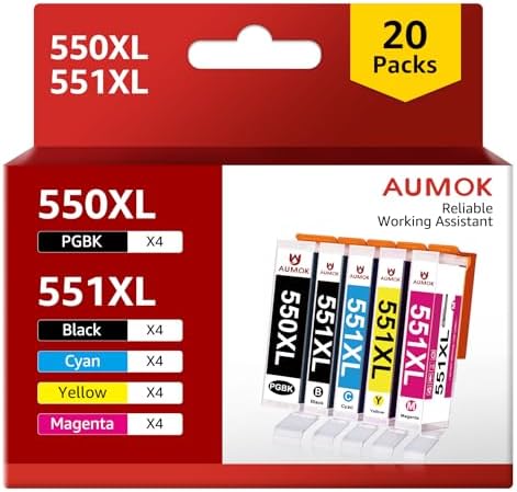Cartucce Compatibili MG6350 MG7550 Cartucce XL Compatibili Canon PGI-550 XXL BK CLI-551 XL - Set Colori Con Grigio Set Cartucce Canon PIXMA MG Serie - Foto 12