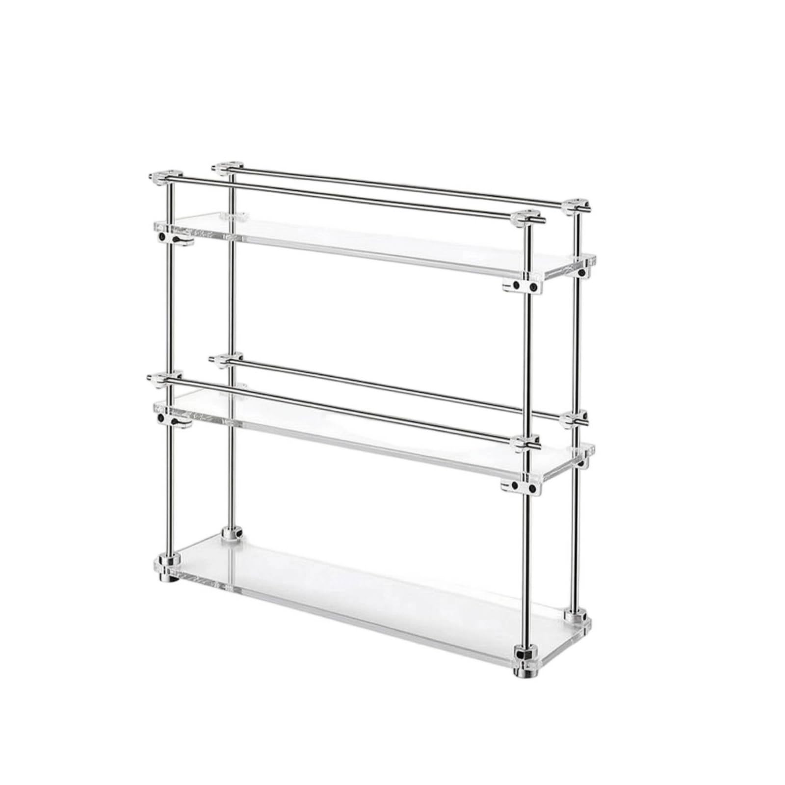 F Fityle Estantería de Almacenamiento Movible Estante Organizador Repisa Exhibidora Soporte Vertical Acrílico con Esquinas Metálicas Ahorro de Espacio en