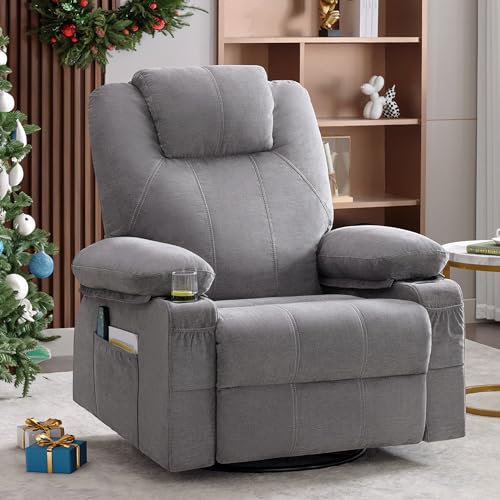 Weture Swivel Rocker Recliner Chair with Heat and Massage,...