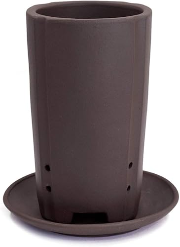 Miniatura 5 de Dahlia - Macetero de barro (zisha) para suculenta con plato para drenaje