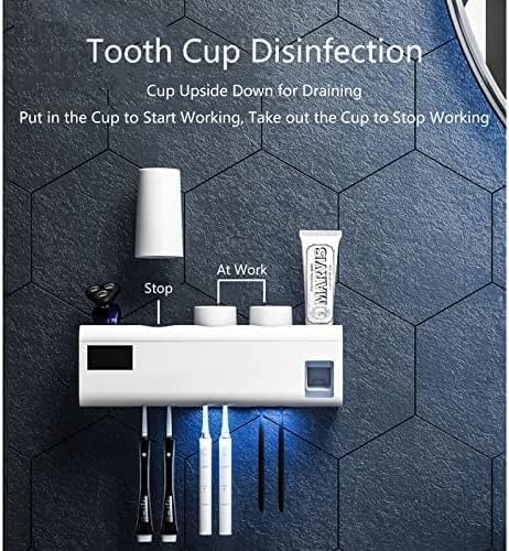 Esterilizador UV para Cepillos De Dientes, Portacepillos De Pared con Función Esterilizadora, Recargable para Viajes Y Uso Familiar.