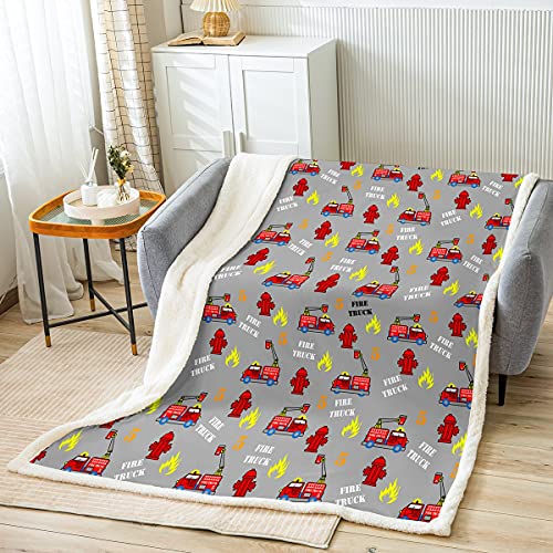 Feelyou Kids Firefighter Pattern Sherpa Fleece Blanket #TOP18