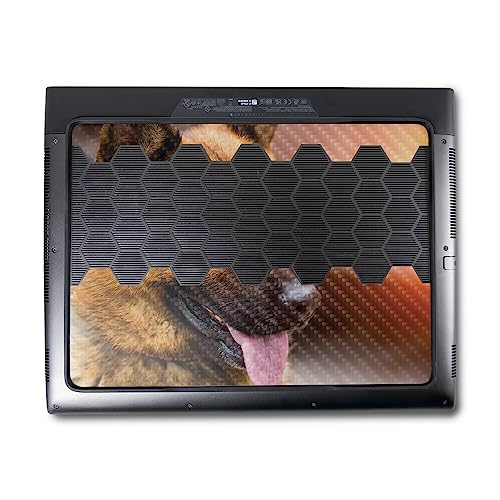 Image of MightySkins Carbon Fiber Skin Compatible with Alienware M18 R1 (2023) Full Wrap Kit - German Shepherd | Protective, Durable Textured Carbon Fiber Finish | Easy to Apply | Made in The USA