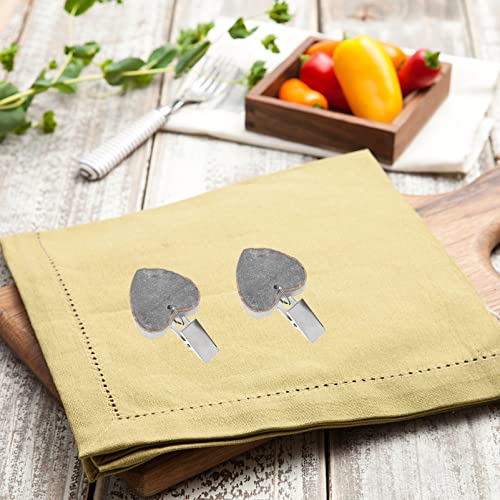 Doitool 4Pcs Wedding Family Metal Cloth Clips Decoration Bbq For Gray Shape Pendant Dinner Outdoor Picnic Weights Tablecloth Cover Party Table Clip With Home Marble Heart Hangers #TOP5