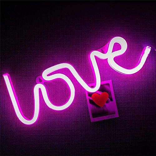 Image of ENUOLI Love Neon Signs LED Love Neon Light Home Art Dorm Decor for Gift | Love Wall Decor for Valentine's Gift Girls Room Living Room House Bar Pub Hotel Beach Recreational Battery USB Powered Light