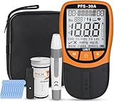 Official Blood Total Cholesterol Test Kit, 5 in 1 Triglycerides Test Kit Professional Grade Quick Blood Lipid Analysis Meter with 10 Cholesterol Test Strips for Home use