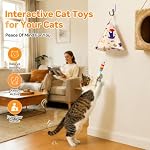 Interactive Cat Toys for Indoor Cats, Automatic Hanging Cat Hunting Toy | Randomly rising hidden prey feather keeps cats hunting active and entertained while reducing boredom and destructive behavior - Image 2