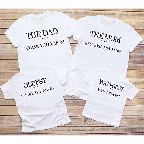 Ask Your Mom, Youngest, Middle, Oldest Matching T-Shirt, Family Vacation Matching T-Shirts, Camping Family Tee, Funny Trip Matching Tshirt, Gift for All Family Members4