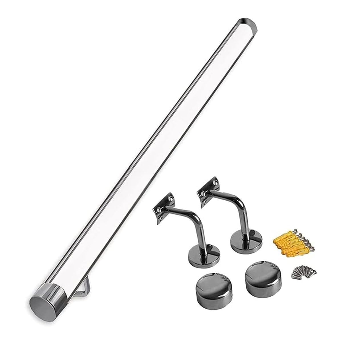 Wdfym Girls Silver 3Ft/4Ft/5Ft/6Ft/10Ft/12Ft/14Ft/20Ft Clear Acrylic Handrail For Stairs - Non-Slip Transparent Indoor Stair Handrails For Home Kindergarten Corridor Railing Loft, Staircase Handrail Complete Kit(,