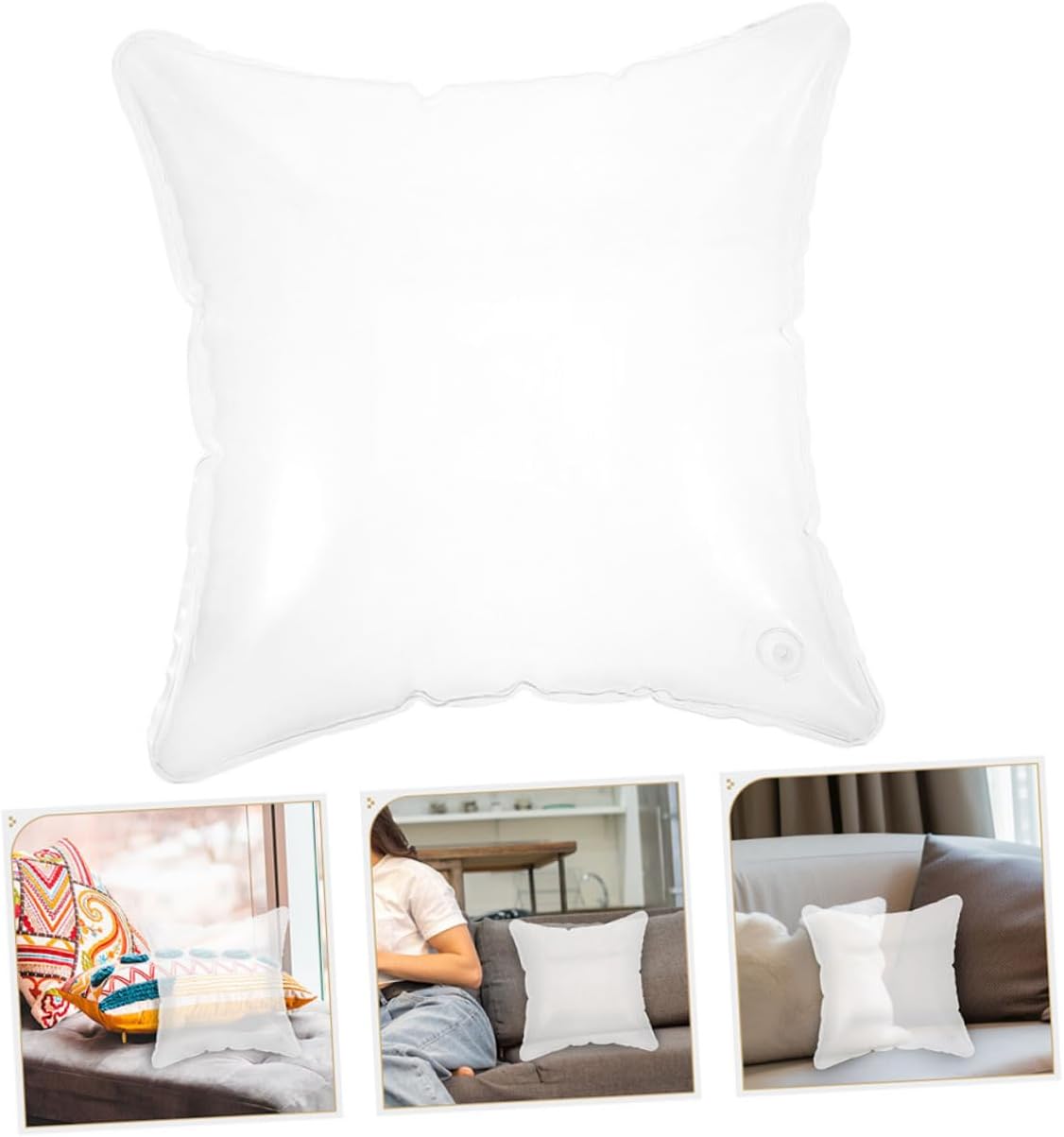 Inflatable Travel Pillow for Camping Long Back Support Cushion Portable Air Filled Lumbar Pillow Compact Foldable Design for Outdoor Use