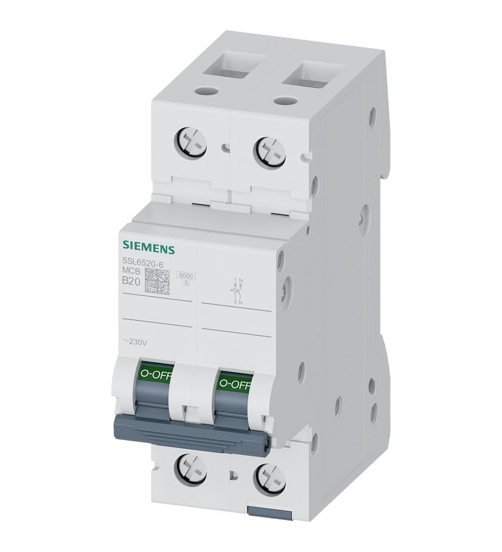 SIEMENS 5SL6 MCB wyłącznik nadprądowy typ B, Pol 1P+N 20 A 230 V SENTRON montaż na szynie DIN