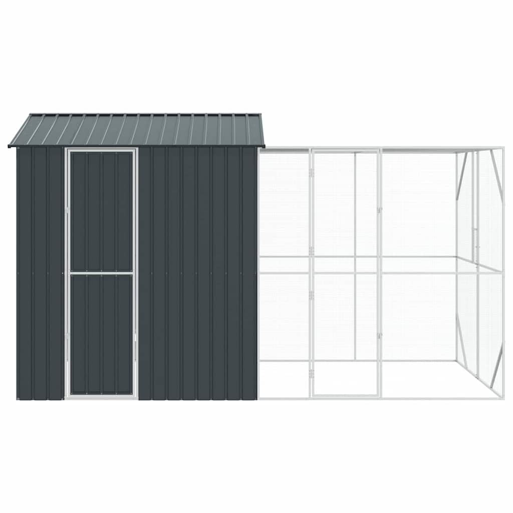 Vogelkäfig Anthrazit 418 x 210 x 247 cm Verzinkter Stahl,Tier- & Haustierbedarf,Haustierbedarf,Vogelbedarf,Vogelkäfige & -ständer,Anthrazit,127.35 kg-3325156