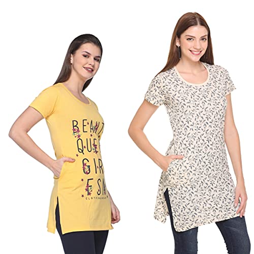 Image of In Love Women's Plus Size Cotton Printed T-Shirt with Pocket - Combo Pack of 2
