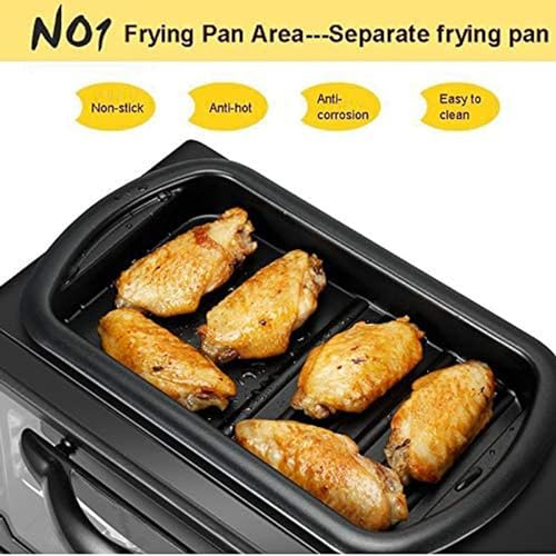 ASerZenith 3 In 1 Breakfast Maker Station - Multifunction Machine With Mini Toaster, Electric Oven, Frying Pan & Egg Sandwich Maker For Breakfasts (Pink) - Image 2