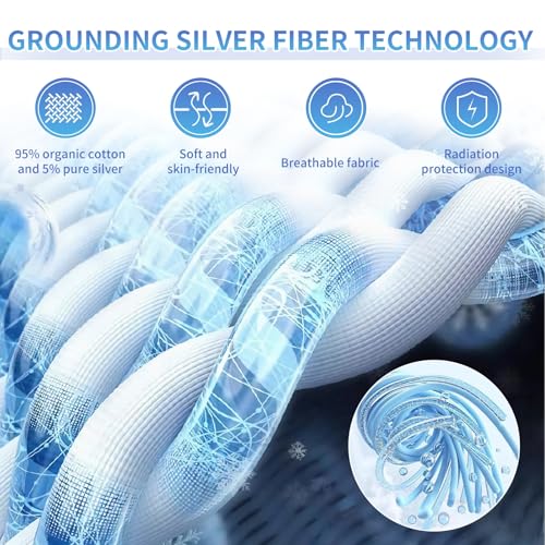 Image of Grounding Sheet for Bed, Grounding Half Sheet Fits All Bed Sizes, Organic Cotton and Silver Fiber, Indoor Grounding Sheets for Full Body Balance & Wellness Support (24 x104inch) (Beige)