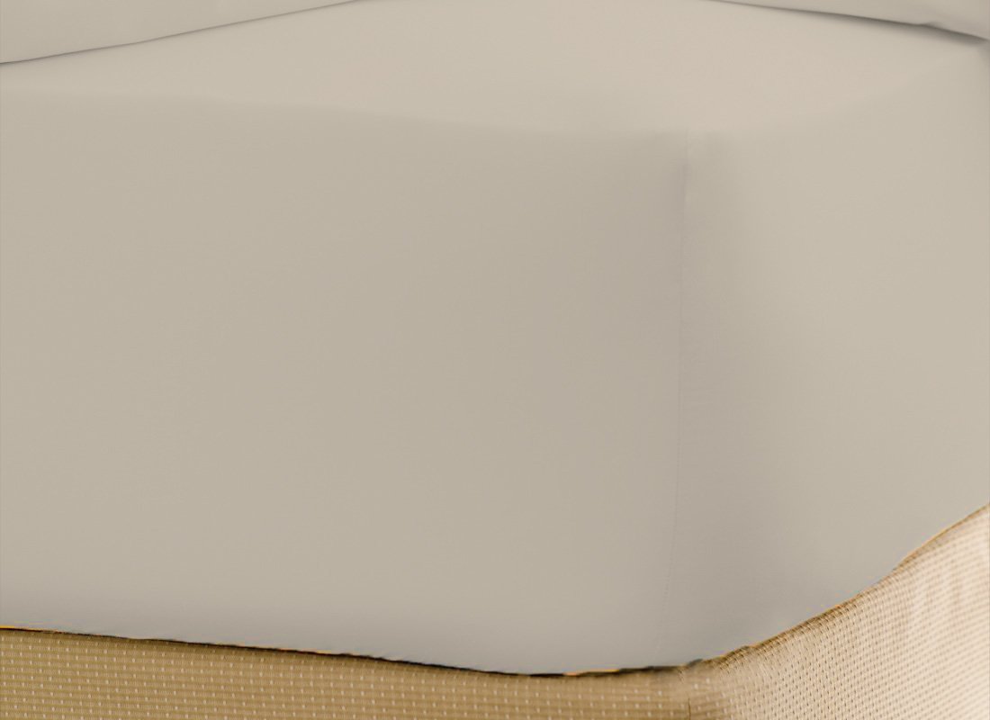 GMTEXTILES 100% Egyptian Cotton 200 TC Single Fitted Sheet, CREAM (90 x 190 + 23 cm)