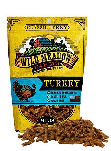 Wild Meadow Farms - Classic Turkey Minis - USA Made Soft Jerky Training Treats for Dogs, 4 oz