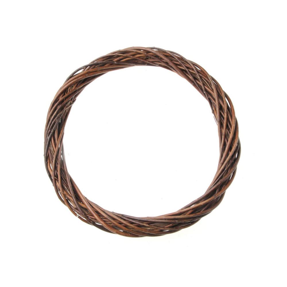 FloristryWarehouse Round Wreath Base Woven Natural Willow 40cm/16 Inch Diameter Dark Brown