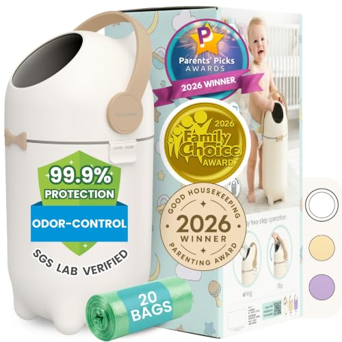 iTouchless Odor-Locking Diaper Pail in Boho White