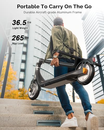 Atomi Electric Scooter E20/E30/Alpha Lite, 500W/650W Motor Electric Scooter with 19 Miles Long Range, 15.6 Mph Speed, Portable Folding Commuting Scooter for Adults