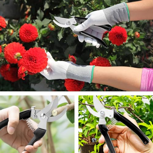 Tijeras de podar de acero inoxidable con hoja curva antideslizante miniatura 6