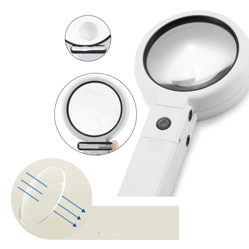 Charge de Bureau loupe à Double Usage de Poche 20 Fois Lampe de Table Pliante Entretien de Lecture pour Personnes âgées avec lumières Haute définition Warm as Ever