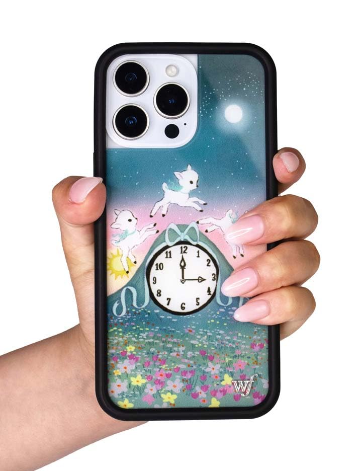 Image of Wildflower Cases - Compatible with iPhone 16 Pro Max | Protective Black Bumper, 6.5ft Drop Test Certified, Women Owned Small Business | Floral Clock Ribbon Aesthetic Trendy Cute | Collab - Laufey